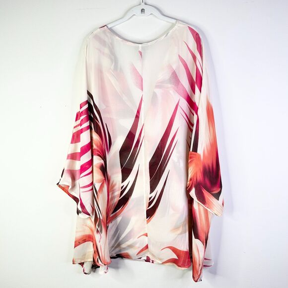 Maggie Barnes Catherines Top Women 5X Plus Chiffon Tunic Kaftan Classic NWOT - Picture 2 of 7